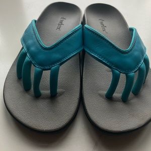 Wellrox blue leather sandals 7